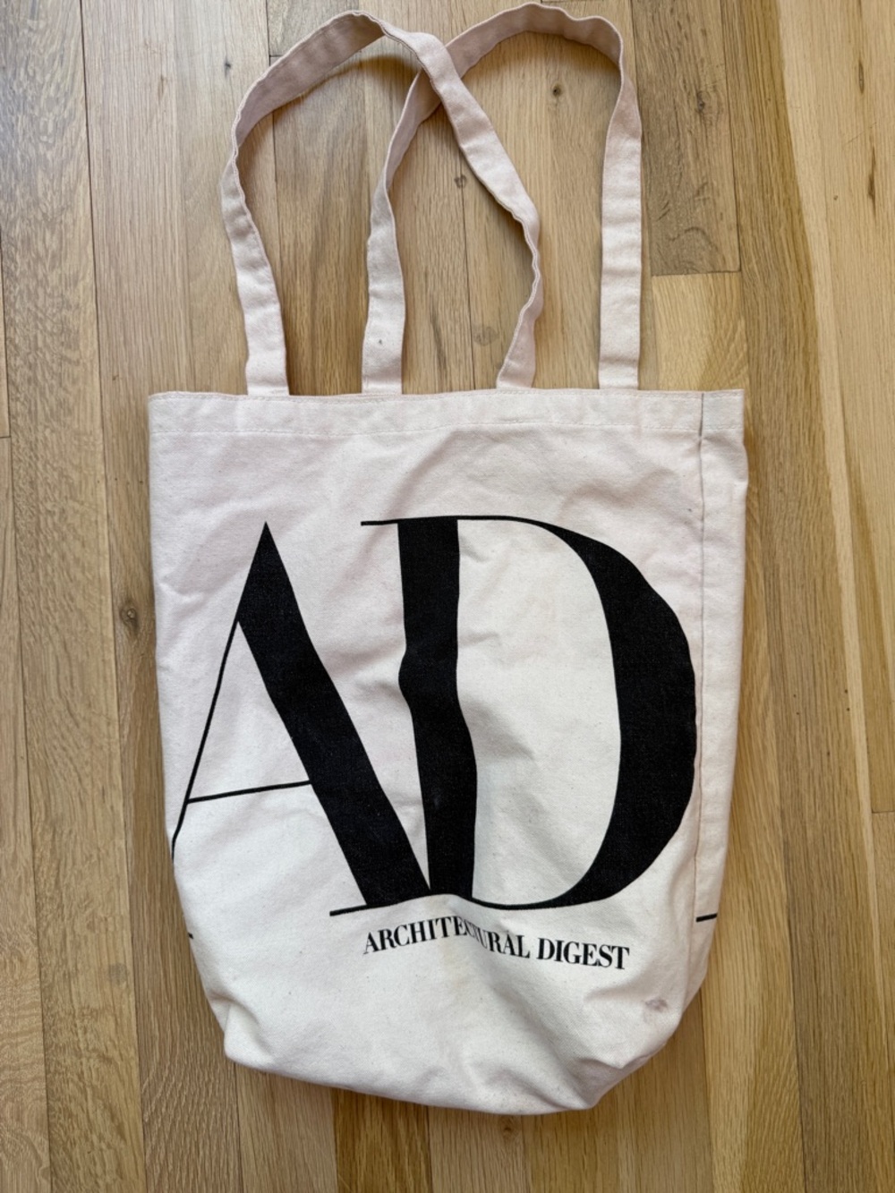 Pink Canvas Tote with Black Logo